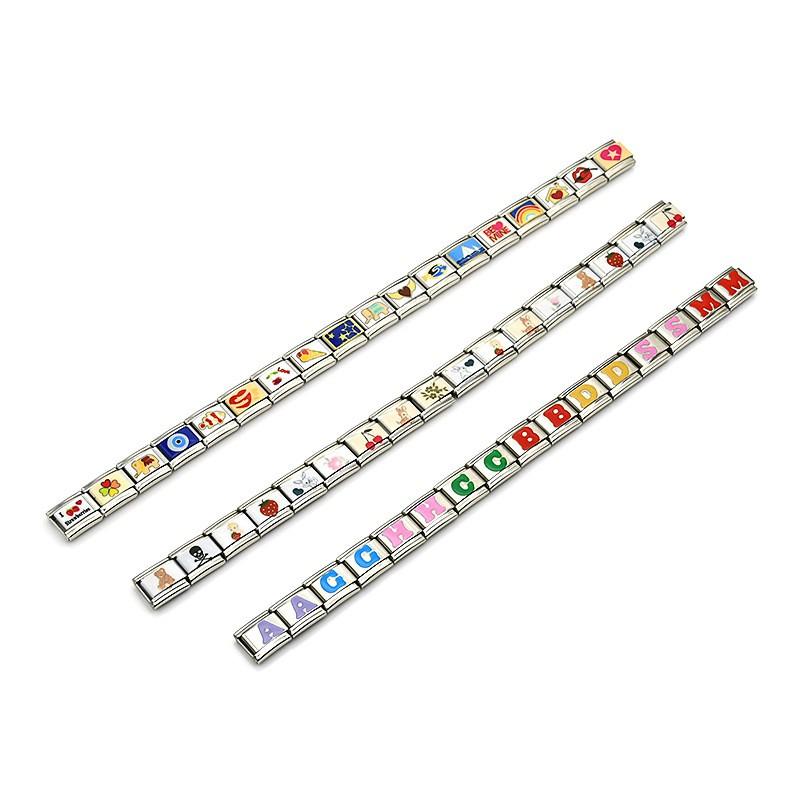 Adjustable Titanium Steel Modular Stretch Bracelet With Removable Charms - Zodiac Crown Heart Floral Cartoon Geometric Animal