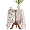 Transparent Small Flower Lace Tablecloth Embroidery Color Embroidery Flower Cake White Prop Background Cloth Coffee Table Tablecloth