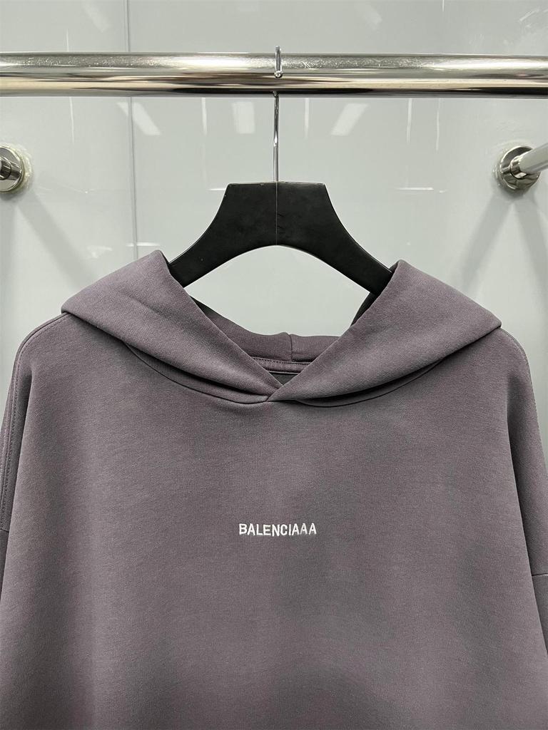 23SS B Brand Gradient Terry Cloth Hoodie with Embroidered Logo, OS Fit, Casual Hooded Sweatshirt