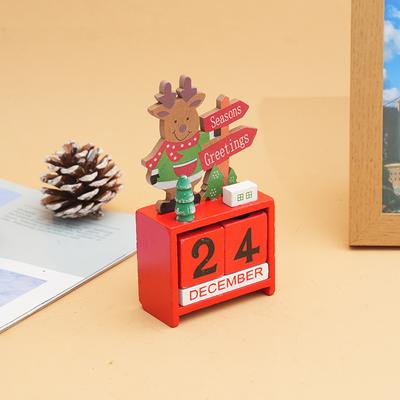 Christmas Wooden Calendar Ornament Countdown Santa Claus Snowman DIY for Tabletop Ornaments Christmas Decoration 2025