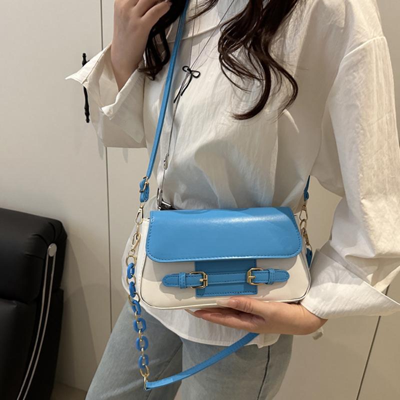 Yogodlns  New Fashion PU Leather Shoulder Bags for Women Simple Chain Handbags Crossbody Messenger Small Square Bags Casual Underarm Bag