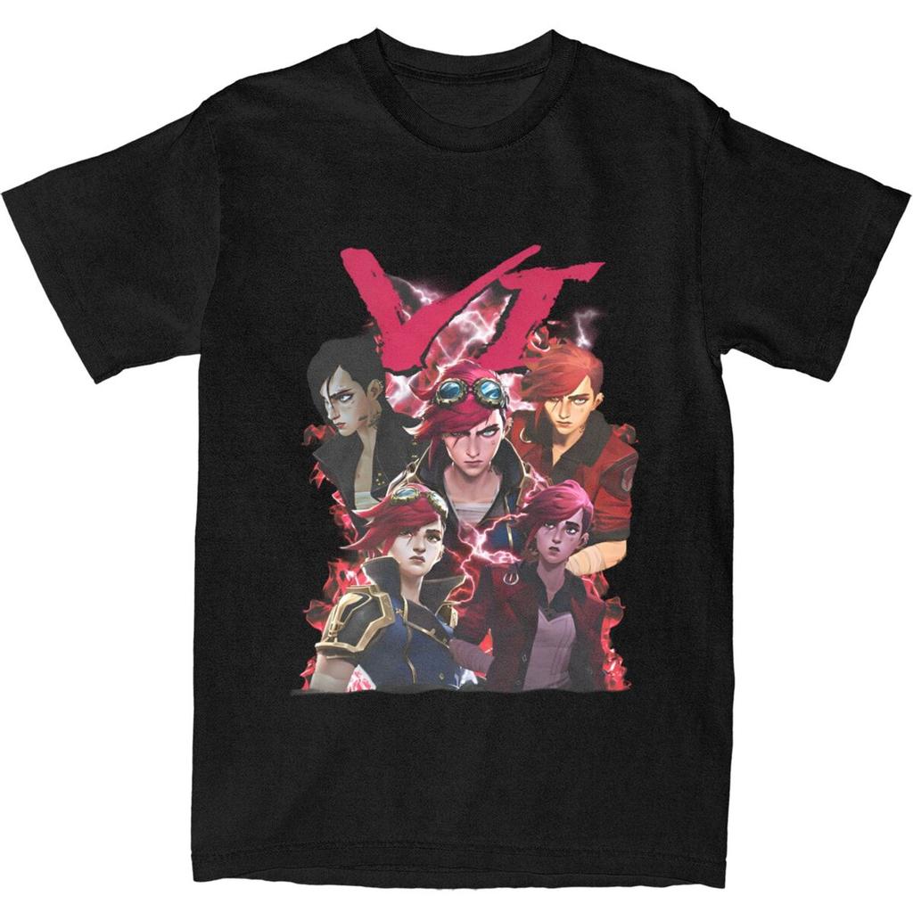 Vintage Jayce And Viktor Arcane Bootleg Tee Shirt for Men Women Gift T Shirts 100% Cotton Clothes