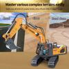 Non-Toxic 1/20 Alloy Remote Control Excavator 2.4G Upgraded Rc Car Model Unlimited Rotation Children Engineering Vehicle Toy For Kid Gift