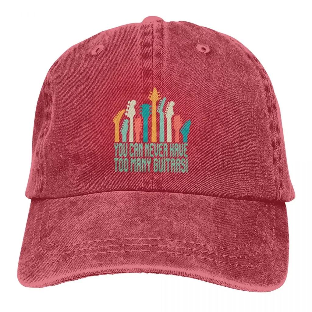 Washed Men's Baseball Cap You Can Never Have Too Many Trucker Snapback Cowboy Caps Dad Hat Guitar Rock Golf Hats