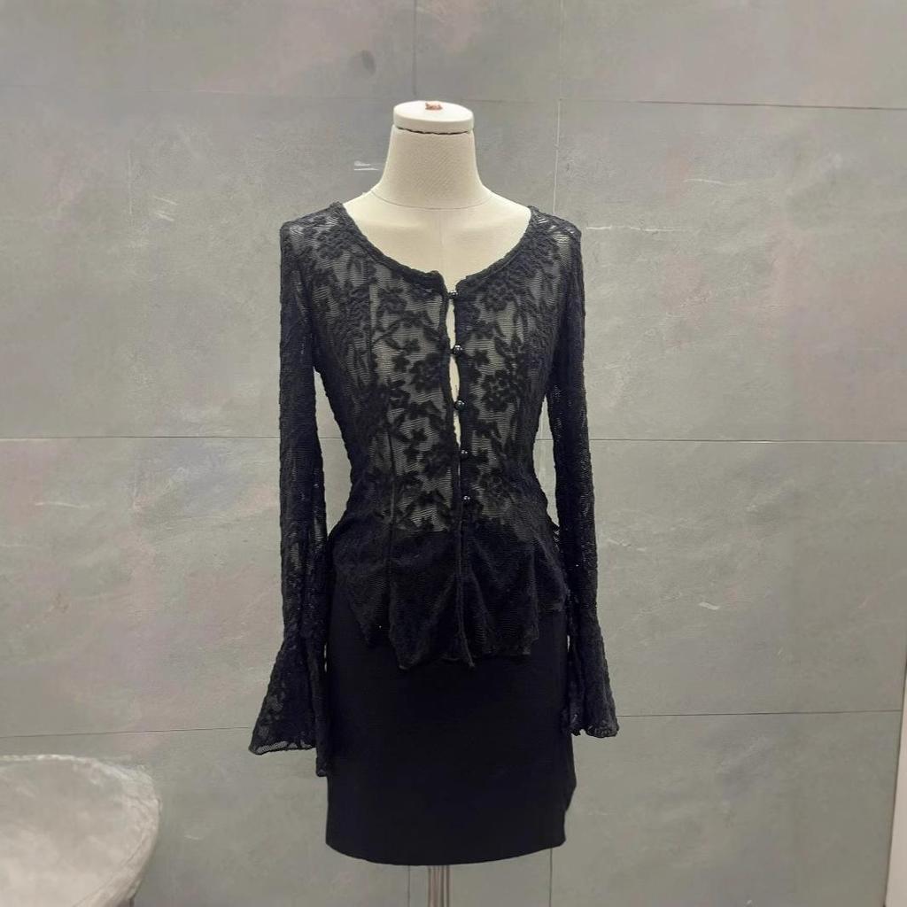 French Ruffle Bell Sleeve Lace Shirt - Chic & Slimming Women's Spring Top