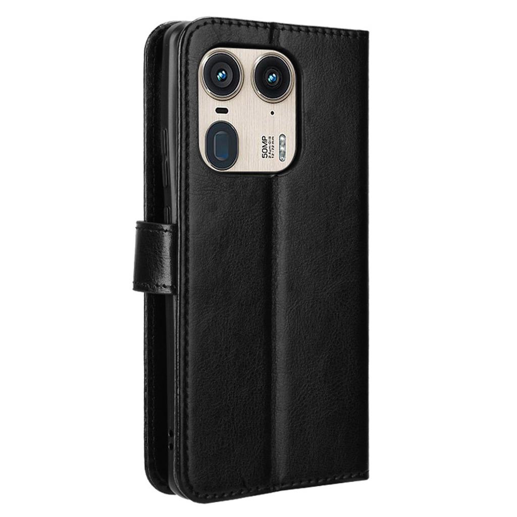 For Motorola Edge 50 Ultra 5G/Moto X50 Ultra 5G Case Folio Leather Crazy Horse Texture Phone Cover