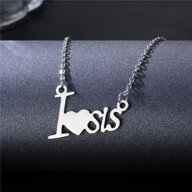 Personalized English Word Necklace Women's Initial Choker Fashion Jewelry Gift