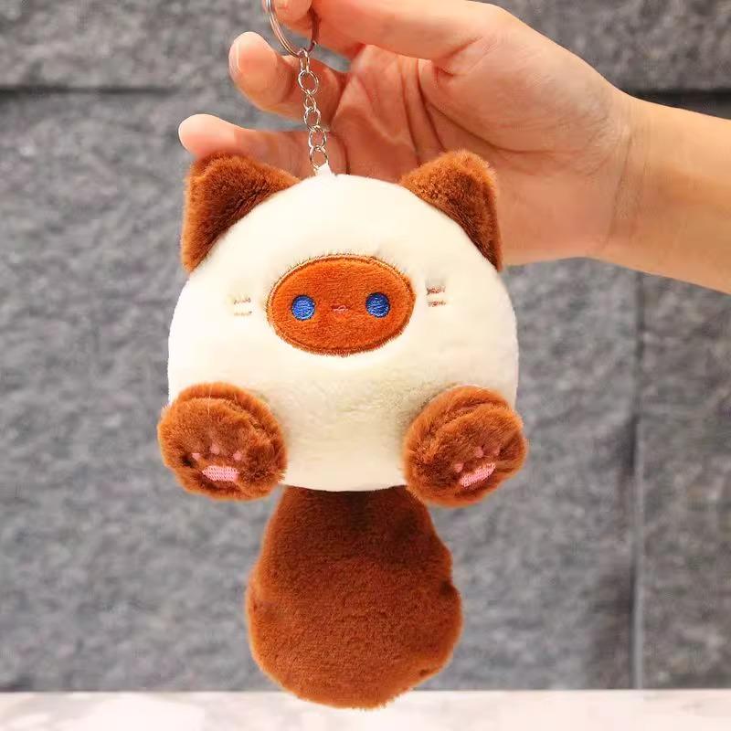 Cute Cat Keychain Children Schoolbag Pendant Household Accessories Bag Pendant Small Doll Student Creative Soft Fluffy Keychain