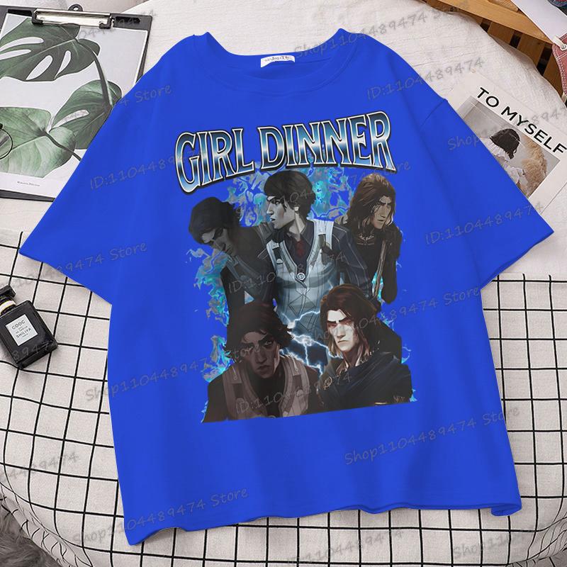 Viktor Arcane Girl Dinner T-shirt League of Legends Classic Street Style Top Clothing Women/Men Lol Fan Gift Anime Apparel Shirt