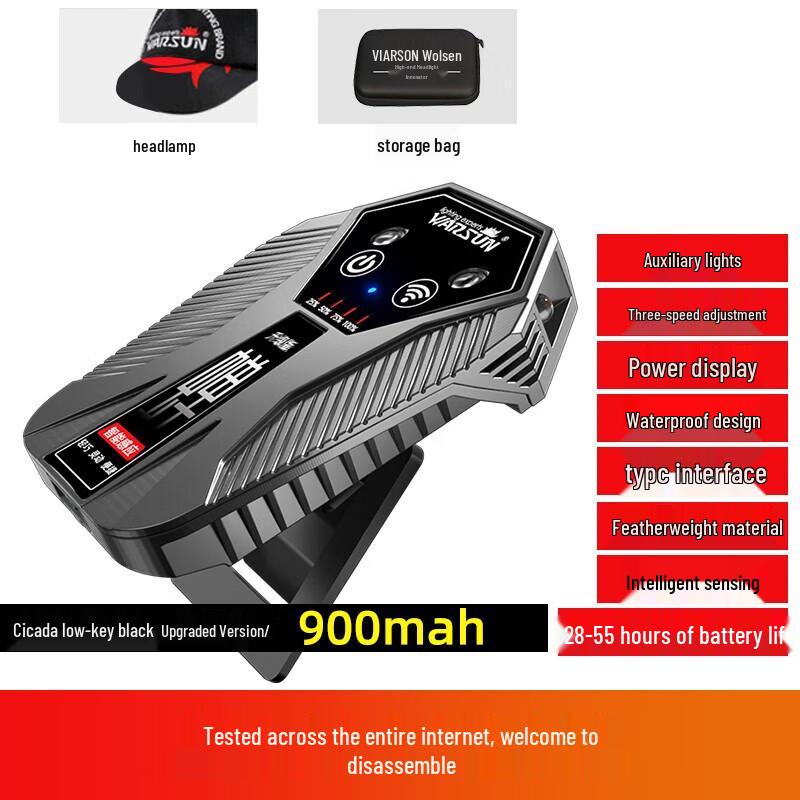 WARSUN Cicada Sensor Clip-on Fishing Headlamp