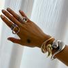 Gold Silver Punk Bracelet Alloy Material Metal Bracelet Geometric Bracelet  Party Wear