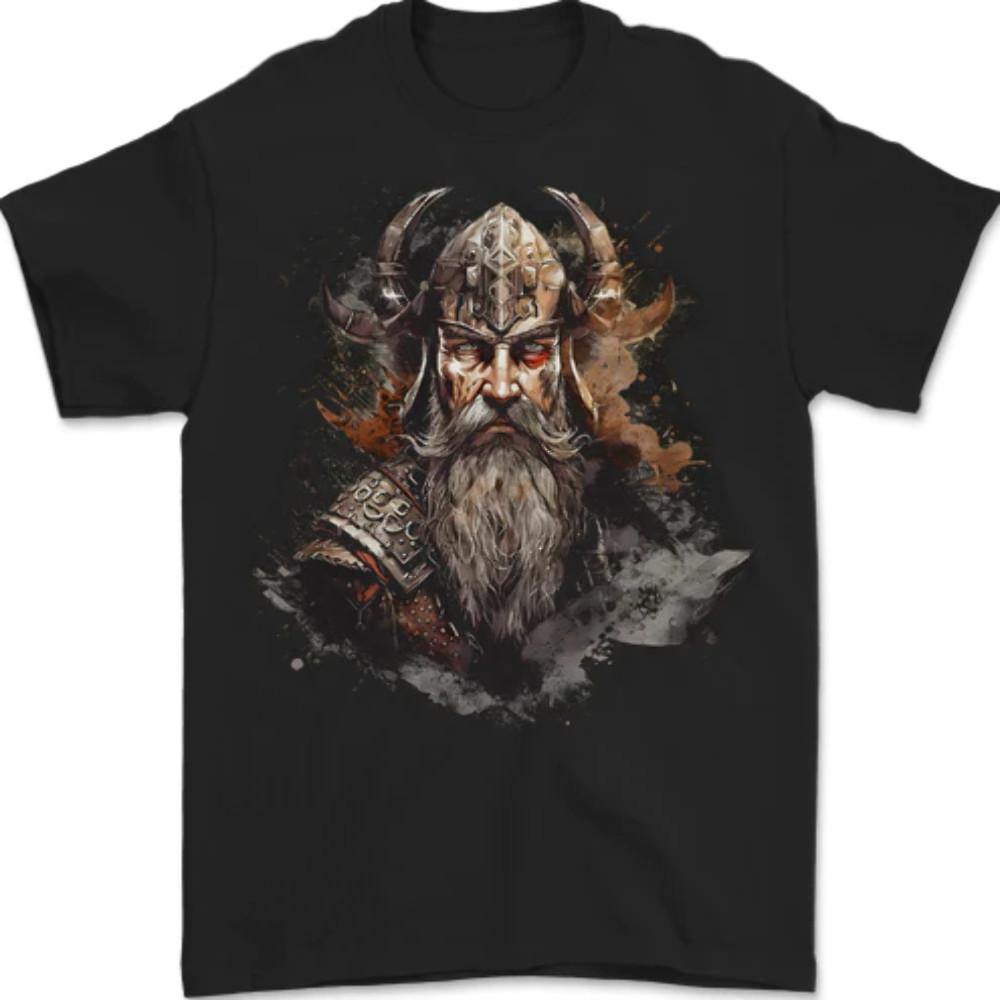 A Realistic Viking Warrior Mens T-Shirt 100% Cotton Unisex T-Shirt Graphic Tee XXXXL