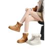 Medium tube snow boots women's 2025 new winter wool cotton shoes piled and thickened fashion warm short boots soft sole non-slip