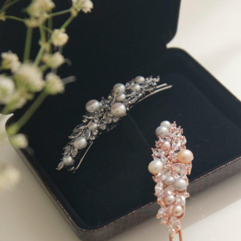 J.Lauren Horquilla Laurel Perla Cúbica H0765