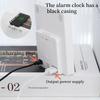 Multifunctional Large Screen Digital Alarm Clock Humidity Display Brightness Adjustment Charging Desktop Clock Home Office Decor