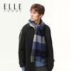 ELLE Men's 100% Wool Plaid Scarf