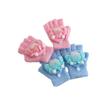 Children's Warm Flip Gloves Cute Cartoon Doll Cute Half Finger Coral Velvet Half Finger for Boys and Girls Fall and Winter Holidays