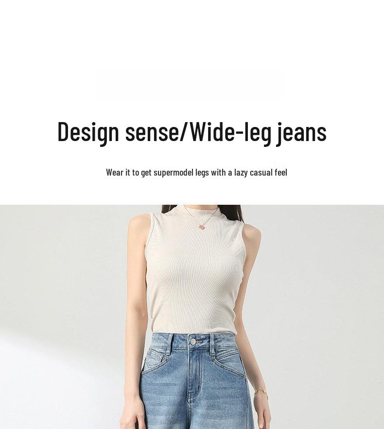 Light Blue High-Waisted Wide-Leg Jeans for Women, 2026, Slimming for Pear-Shaped Figures, Loose, Straight-Leg, Spring/Autumn Style