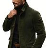 2025 European Men's Solid Color Stand Collar Cardigan Suit Jacket - Spring/Autumn