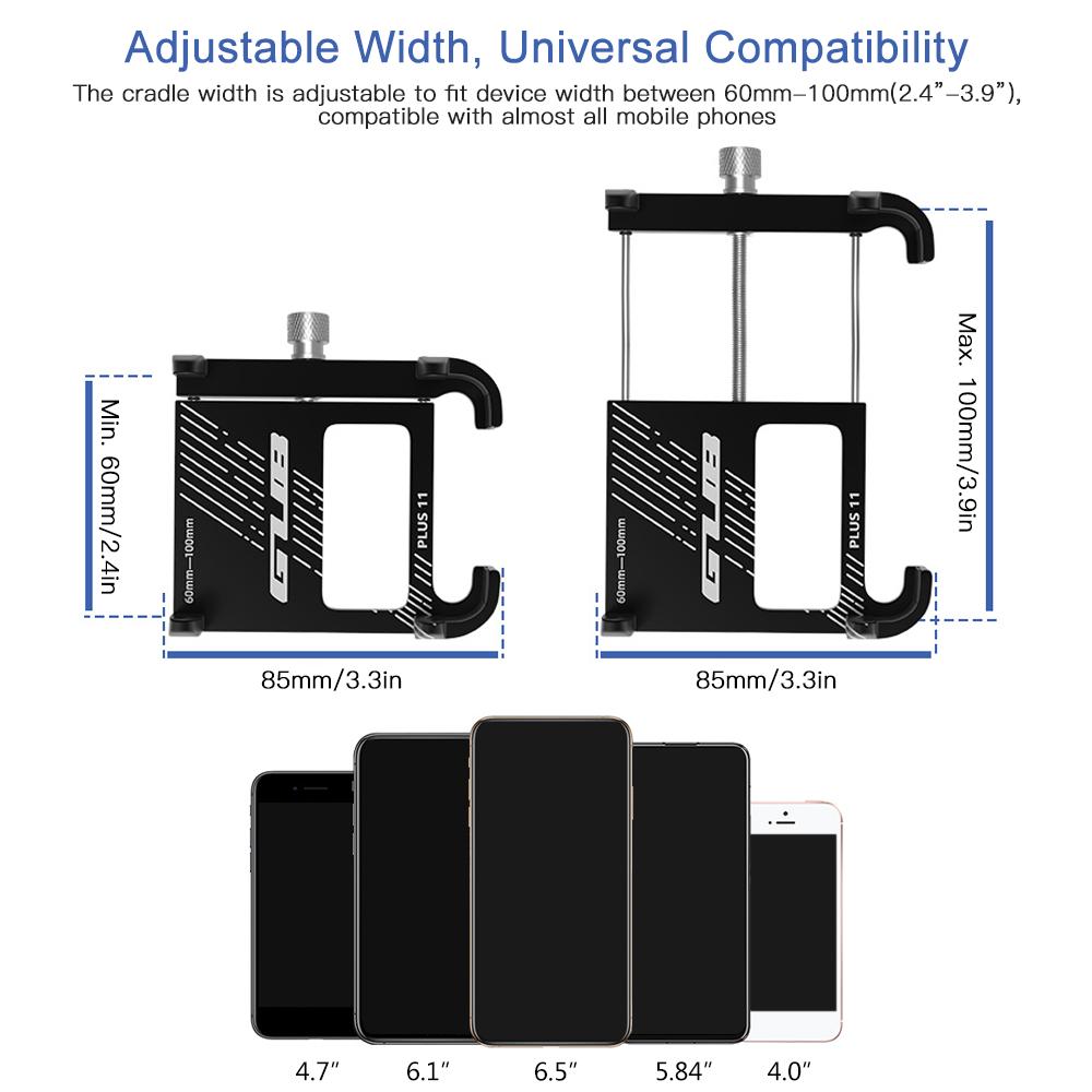Aluminum Bike Phone Holder 360 Degree Rotating Adjustable Anti Slip Cycle   Bicycle Handlebar Phone Mount Holder Stand