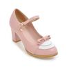 Fashion Mary Jane Shoes Women High Heels Pumps Bow Shoes Thick High Heel Casual Ladies Pumps Pink chaussures Femme Lolita Shoes 32-43