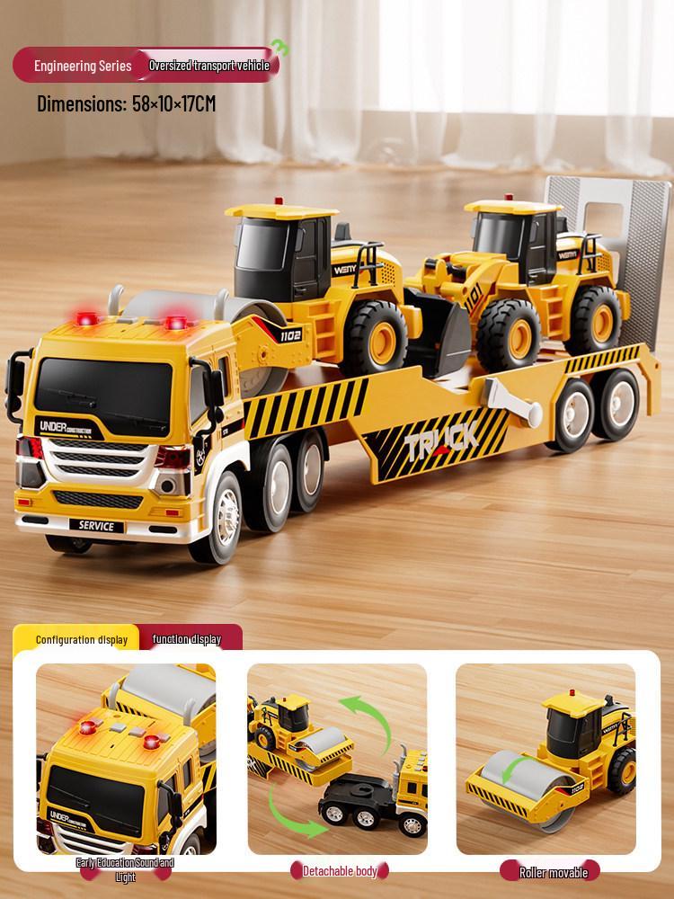 Extra Large Alloy Engineering Toy: Roller, Excavator, Bulldozer, Loader for Boys Aged 2-3 Years