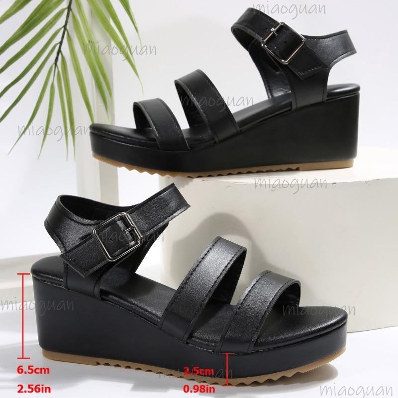 Fashion 2025 Size 35-43 Platforms Sandals Thick Bottom Fish Mouth Fashion Sandals Wedge Roman Style Casual Ankle Strap Ladies Shoes