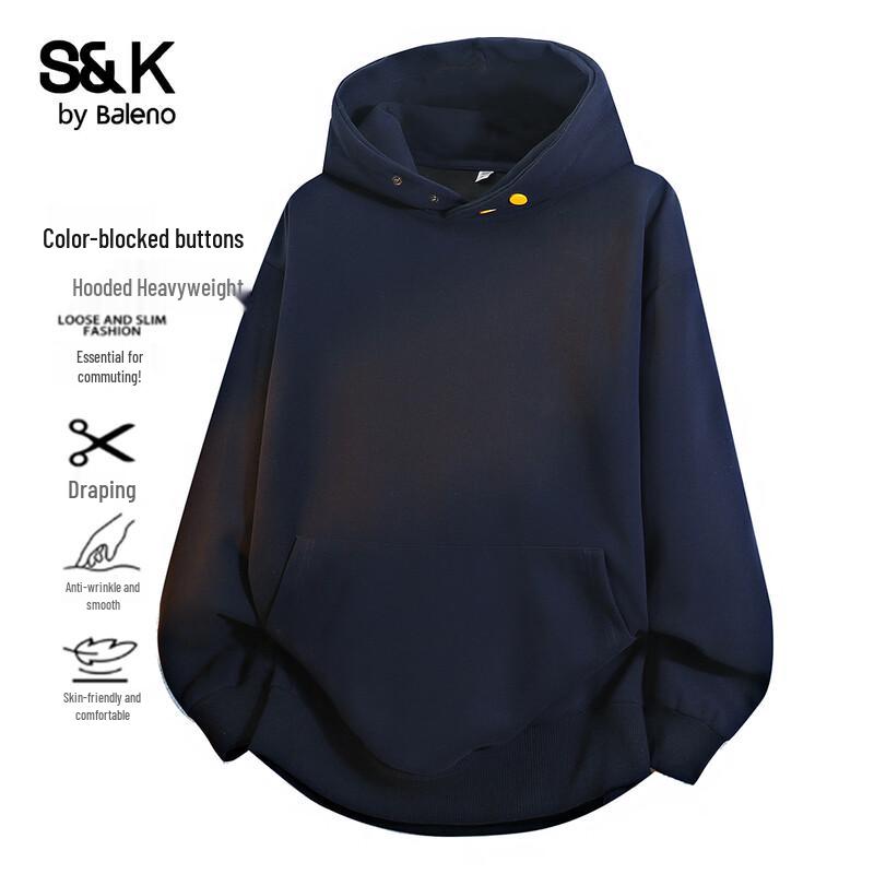 Baleno Men's S&K Series Solid Hooded Sweatshirt