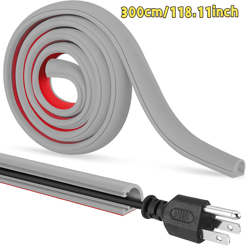 1PCS PVC Self-Adhesive Wall Cable Cover Easy Wire Management for Flooring Invisible Home Decor Cable Channel Floor Cord Organizer Decorative Concealer