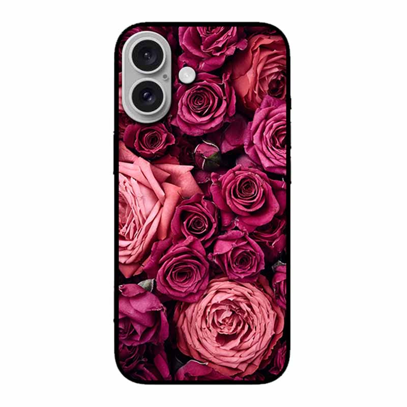 For Iphone 17 5G Case 2025 6.3" Bag Flowers Black TPU Silicone Soft Back Cover For Iphone 16 Plus 17 Phone Case Shockproof Shell