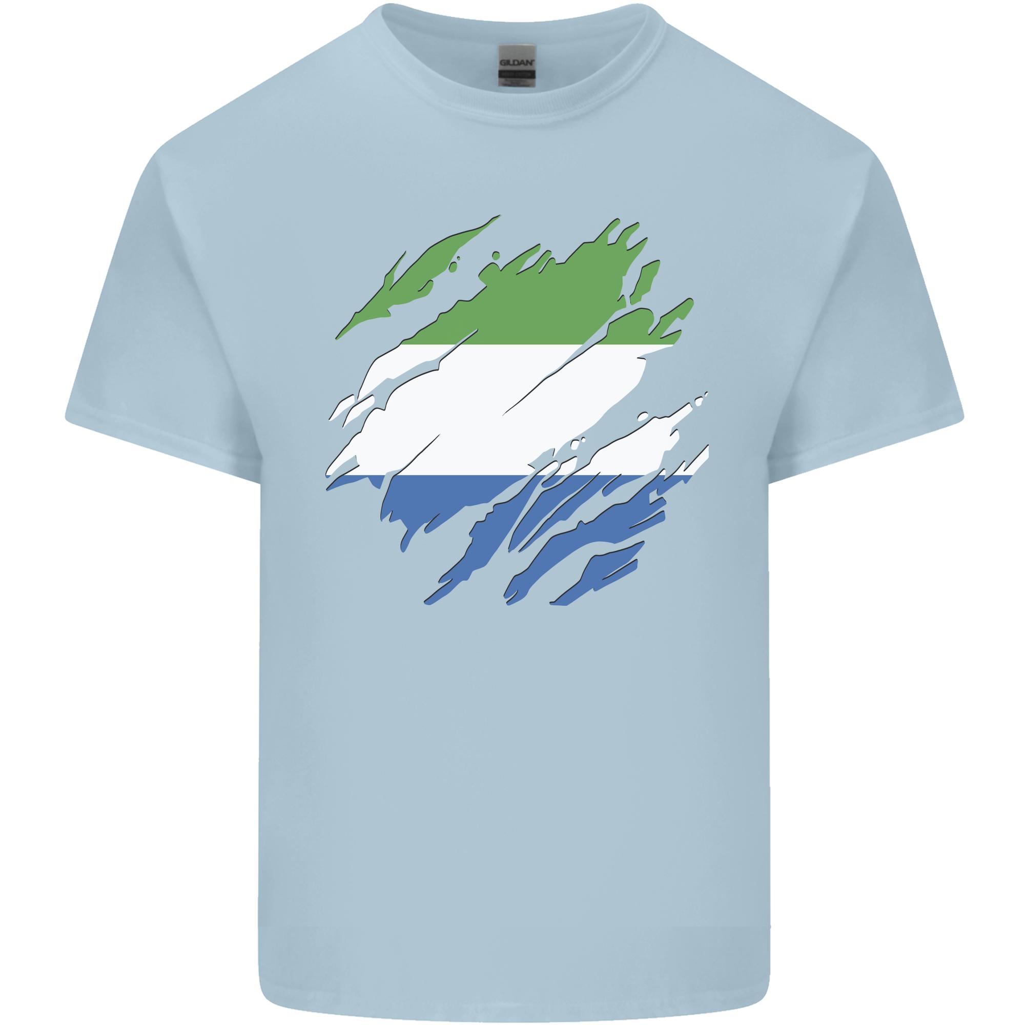 Torn Sierra Leone Flag Leonian Day Football Unisexs Light Cotton TShirt S