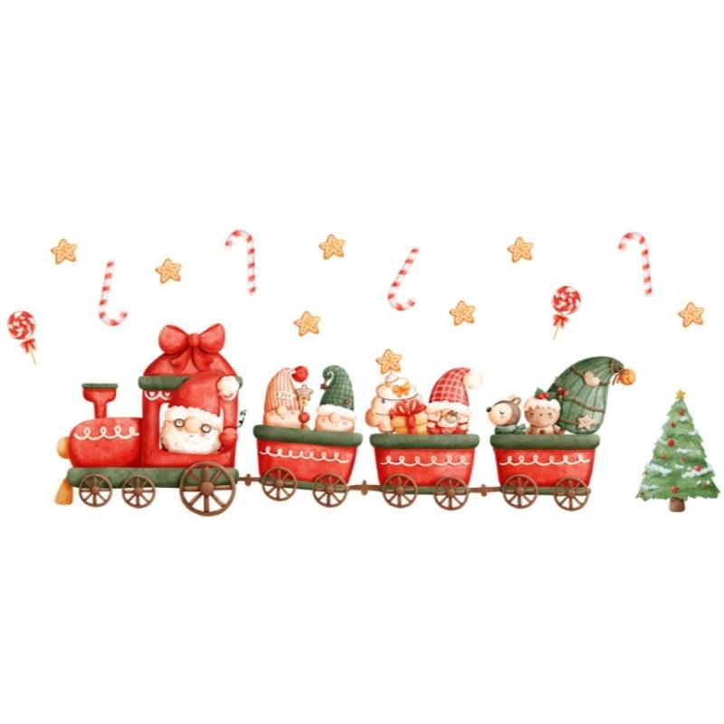 1PCS Christmas Train Holiday Window Decoration Wall Sticker for Living Room Decoration Wall Decal20*30CM