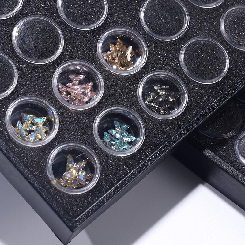 Nail Art Rhinestone Storage Box - Transparent, Large Capacity, 50 Compartments with Lid for Rhinestones & Jewelry