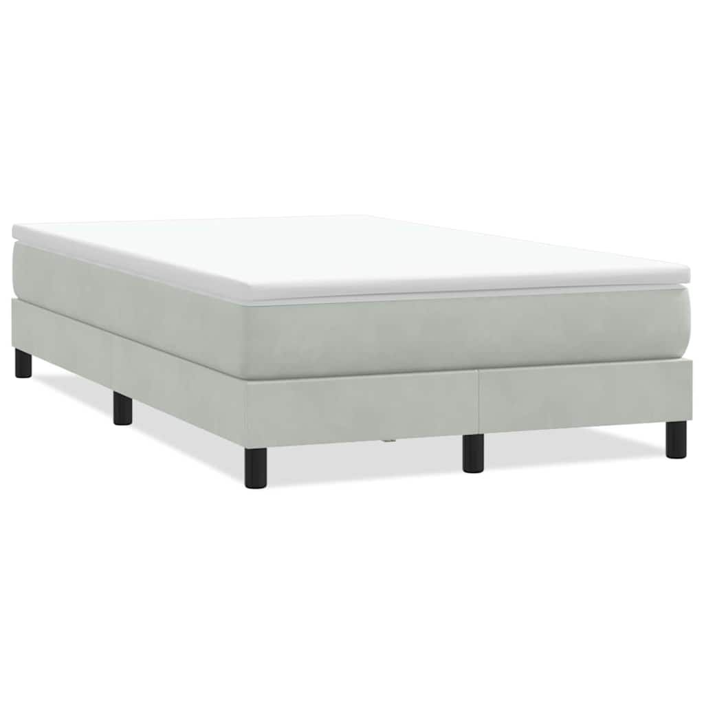 Box Spring Bed Without Mattress Light Grey 120 X 210 Cm Velvet