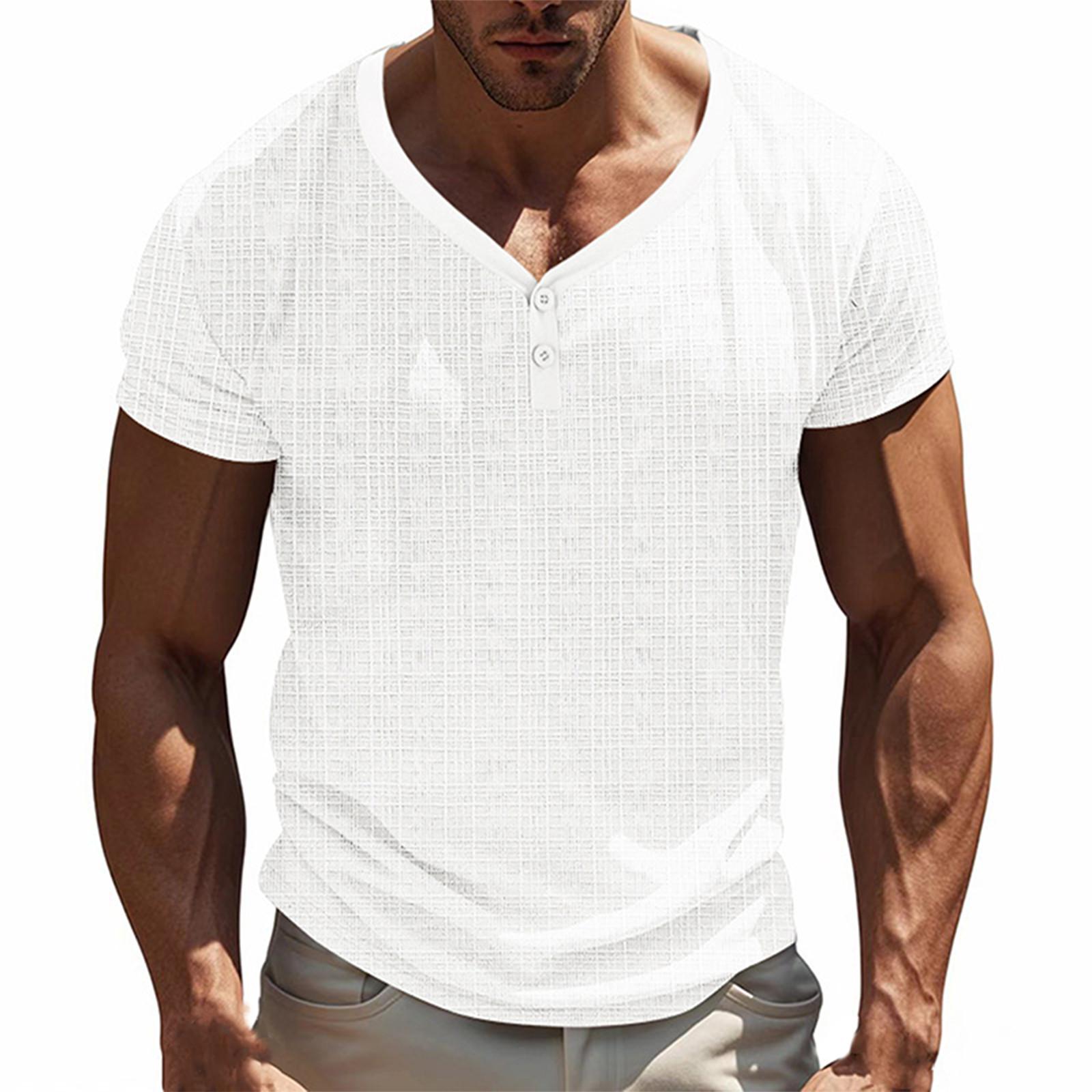 

Men S T-Shirt Street Casual Fashion Short Sleeved Top S белый