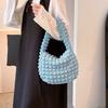 Trendy Women's Pleated Tote Bag For Everyday Use Available In Black Yellow Blue Pink
