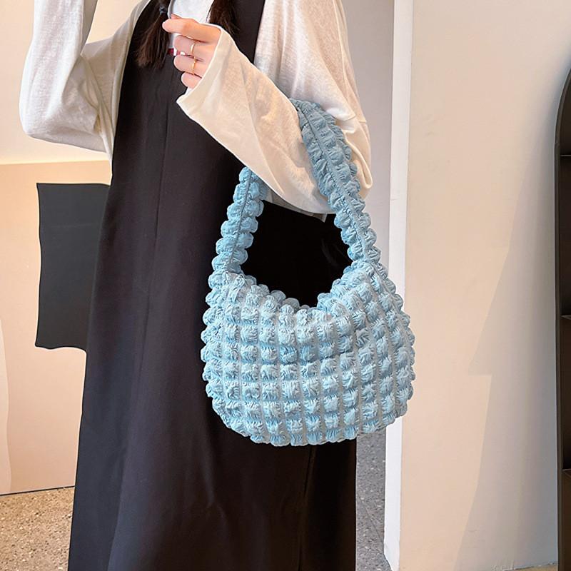 Trendy Women's Pleated Tote Bag For Everyday Use Available In Black Yellow Blue Pink