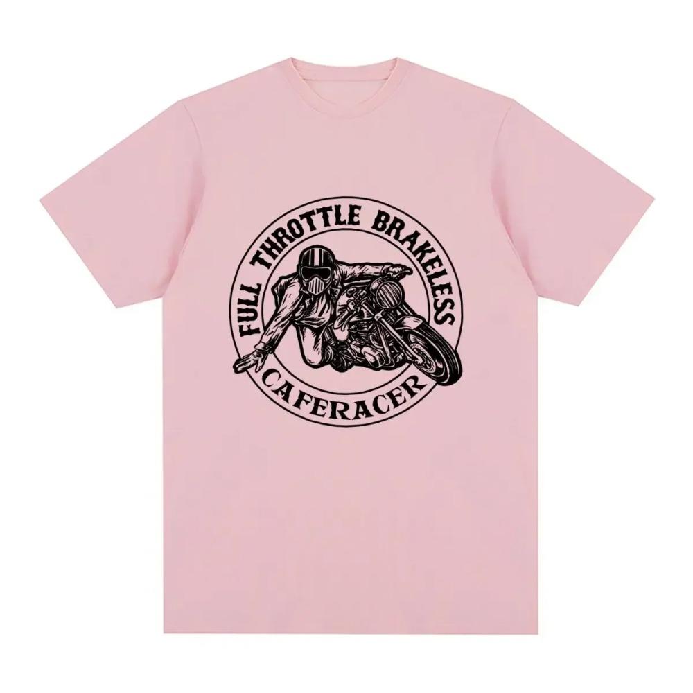 

Мотоцикл Байкер Мотоцикл Гонки Мото Скорость Гонщик Хлопок Мужская Футболка Новая Футболка Женские Топы Кафе Рейсер Винтажные Футболки XXXXXL розовый