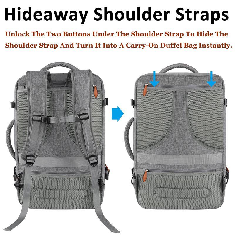 Men's Gray Waterproof Multifunctional Crossbody Backpack with Large Capacity for Business and Travel