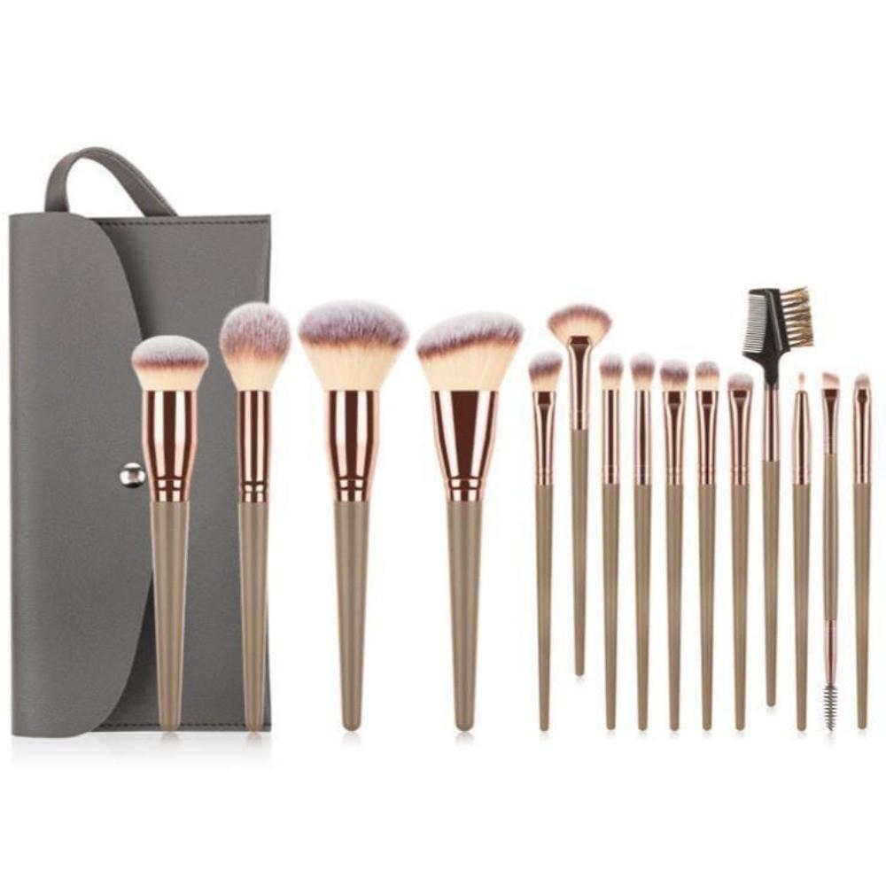 15pcs/set Face Bronzer Makeup Brushes Kit Make Up Tool Liner Brow Brush Portable Eyebrow Brush Lady