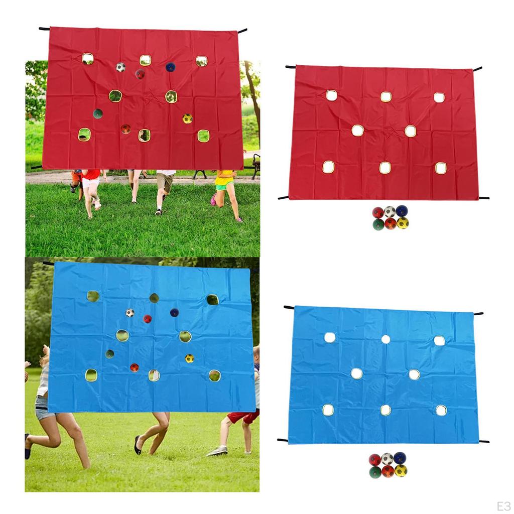 Tarp for Kids Group Activities Teamwork Coordination Fun with 6 Balls