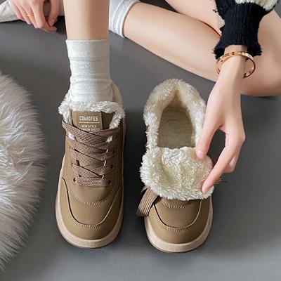 Winter Cotton Shoes Women's New Velvet Versatile Student High-top Shoes Trendy Cotton Shoes Platform Casual Shoes