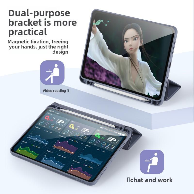 Vhodné pro 2025 11palcový 10,5palcový Air4 Tablet s přihrádkou na pero Ipad10.2 Silikonový 9,7palcový Měkký Kryt Spodní Ochranný