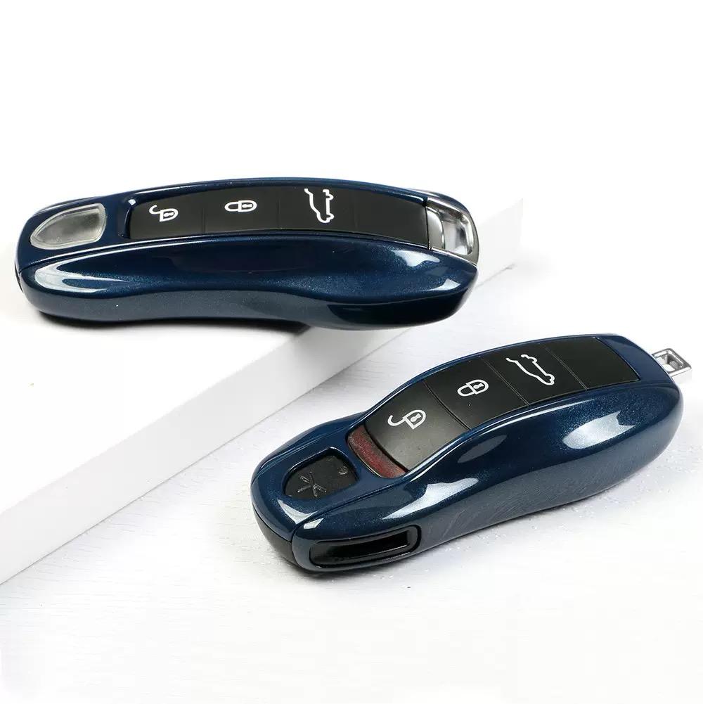 Pouzdro na klíče od auta Půlnočně modrá Ochranný kryt pro dálkové ovládání Porsche Panamera Cayenne Macan Boxster 718 Cayman Taycan 911