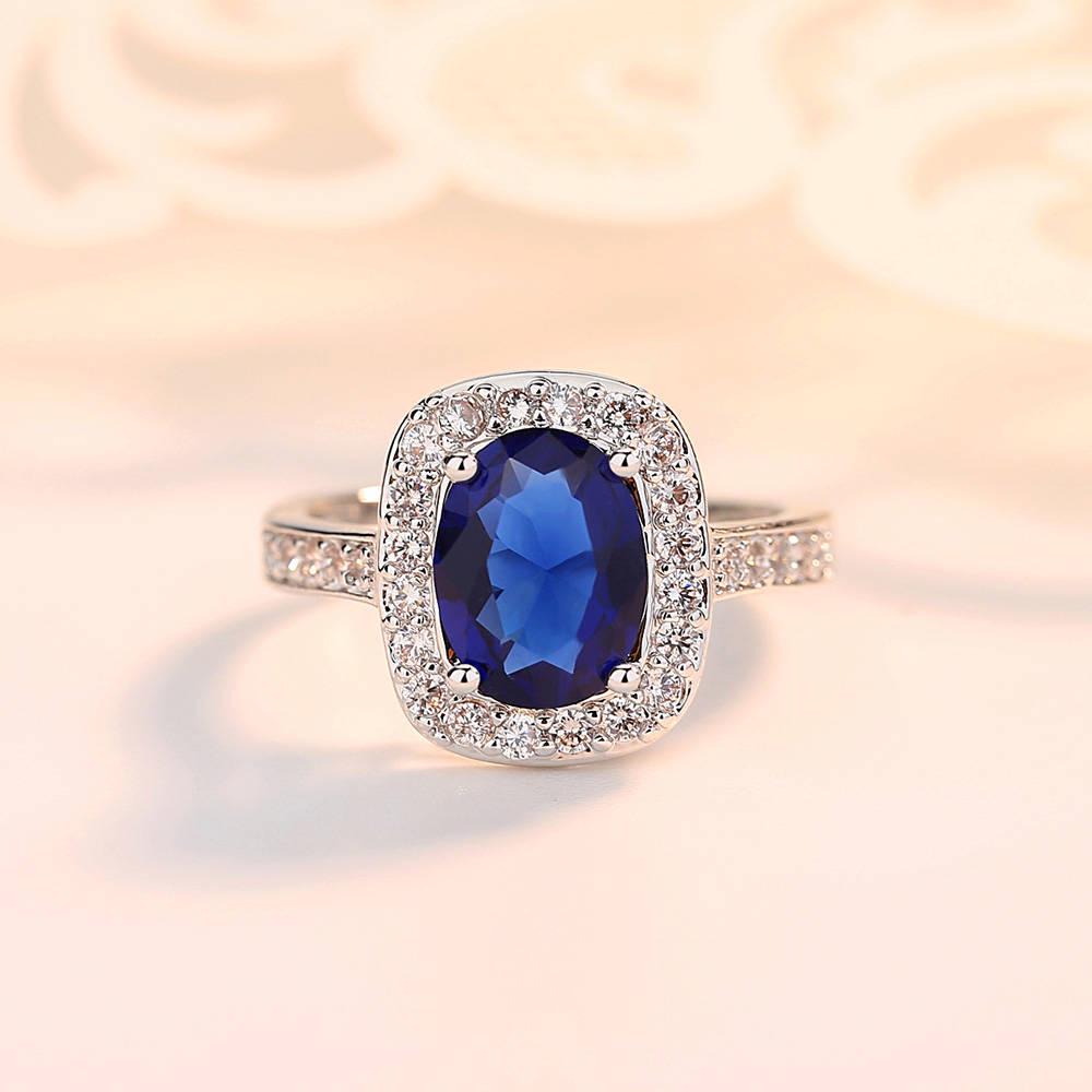 Oval Zircon Ring Living Ring Exaggerated Personality Jewelry Female Open Ring