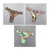 3 Pcs Leopard G String Womens Printed Thongs Ice Silk Seamless One Piece Ladies Sexy G-string Underwear Plus Size