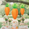 Easter Carrot Paper Lanterns Lantern, Hanging Decor for Kindergarten Classroom, Indoor Party Ceiling Decorations Kids Birthday Suspended Ornament,