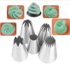 5pcs Large Metal Cake Cream Decoration Tips Set Pastry Tools Stainless Steel Piping Icing Nozzle Cupcake Head Dessert Decorators
