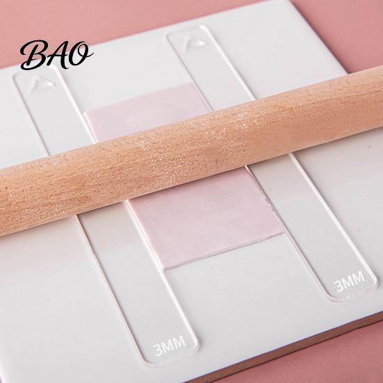 Polymer Clay Rolling Guides 1 Pair Acrylic Depth Guide, 2/3/4/5/6mm Pottery Pin Thickness Control Ruler Transparent for DIY Tools Guide