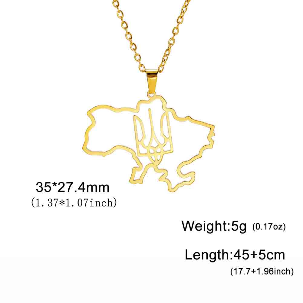Cazador Ukraine National Symbol Necklaces for Women Men Stainless Steel Ukrainian Jewelry Tryzub Pendant Necklace Gift 2026 New